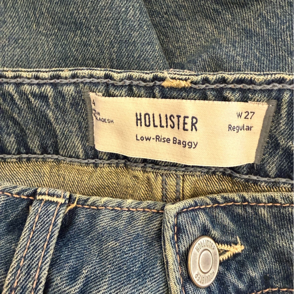Hollister Low Rise Medium Wash Baggy Jeans NWT Size 4 - Picture 6 of 7